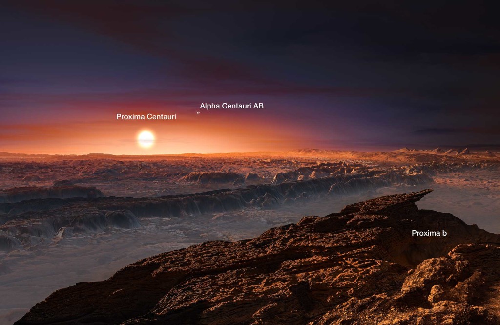 Surface de Proxima du Centaure - Vue d'artiste