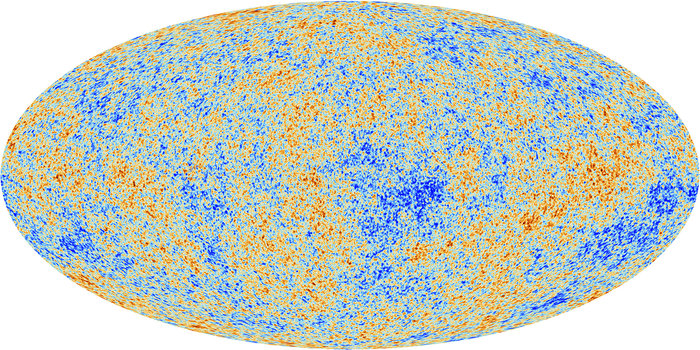 Le rayonnement de fond cosmologique hyperfréquence détecté le télescope Planck.