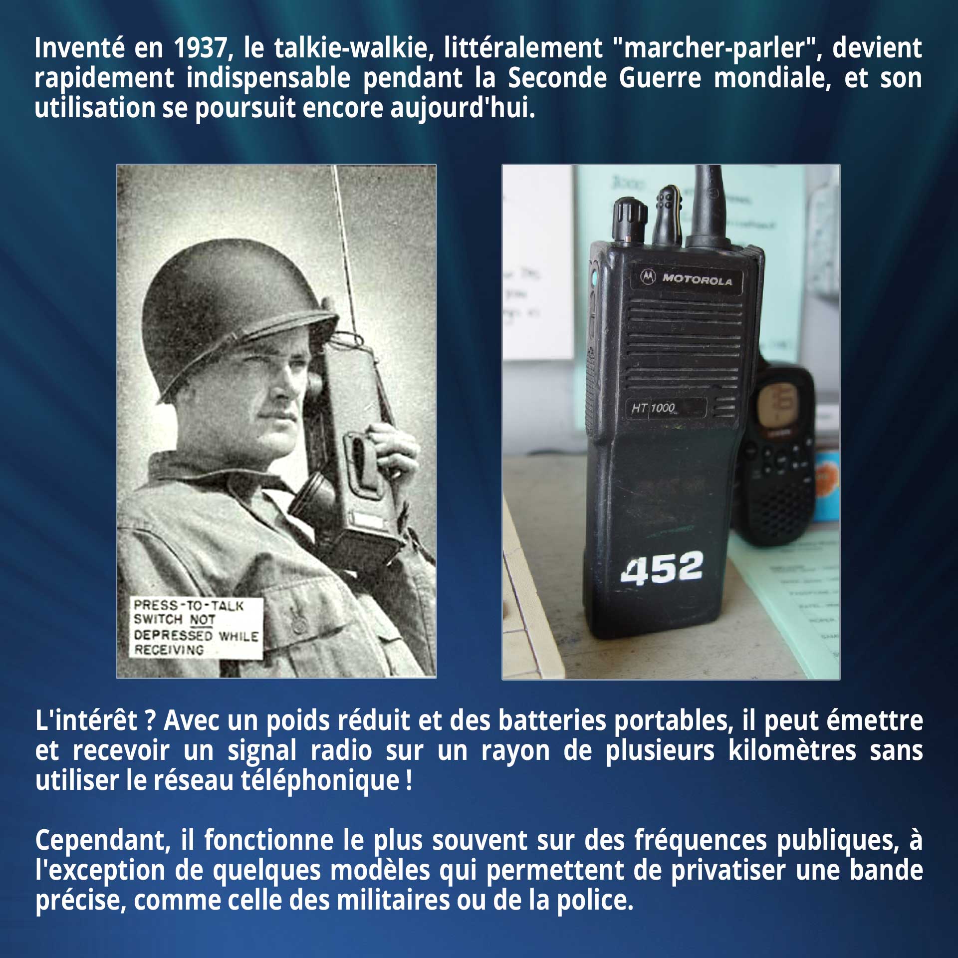 Qui a inventé le Talkie Walkie ?